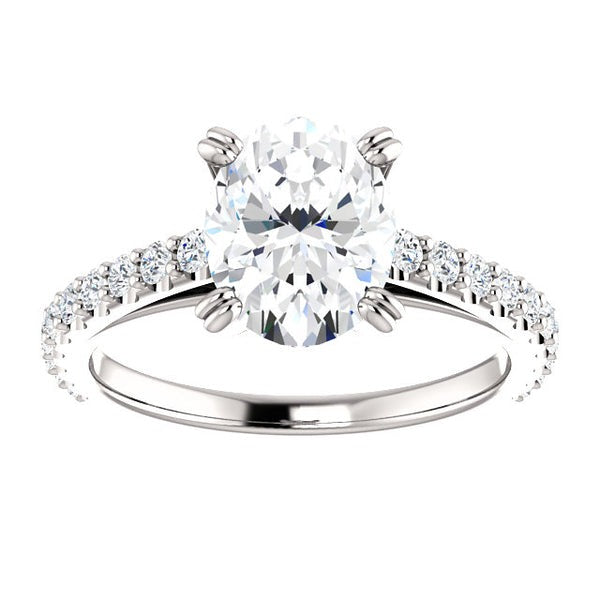 Genuine Diamond Engagement Ring 2.60 Carats Claw Prong Setting White Gold