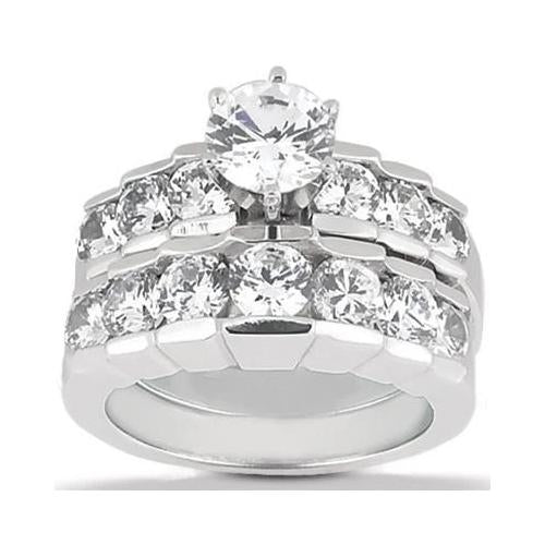 Genuine Diamond Engagement Ring 3.06 Ct. Engagement Set Gold