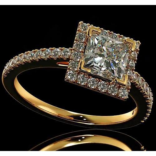 Genuine Diamond Engagement Ring 3.50 Carats Yellow Gold