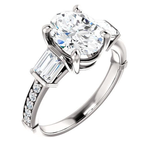 Genuine Diamond Engagement Ring Vintage Style 2.20 Carats