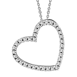 Genuine Natural Earth Mined Diamond Heart Pendant Necklace White Gold 2 Carats