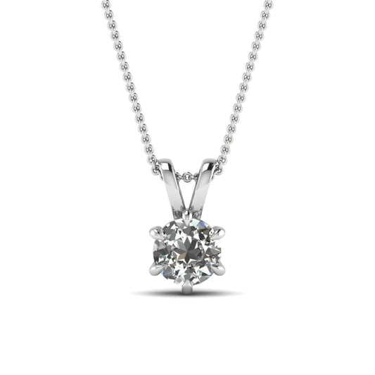 Genuine Diamond Necklace Pendant 1.50 Carats White Gold 14K Claw Prong Set New