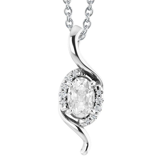 Genuine Diamond Pendant Round & Oval Cut Old Miner 3 Carats Gold 14K