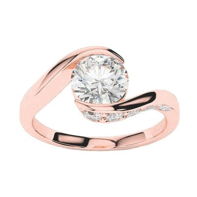 Genuine Diamond Ring Rose Gold 3.10 Carats Twisted Shank Women Jewelry New