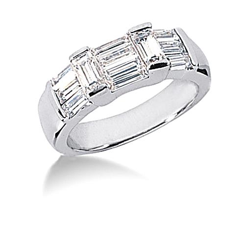 Genuine Diamond Ring White Gold Band Engagement Set 6 Carats