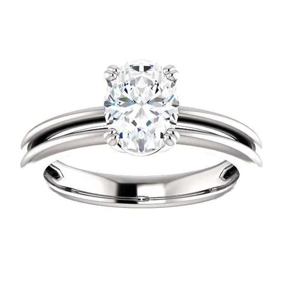Genuine Diamond Solitaire Engagement Ring 2 Carats Women Jewelry