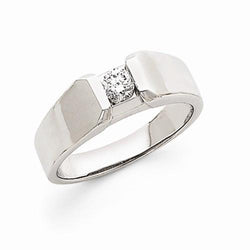 Genuine Diamond Solitaire Ring 0.75 Carats White Gold 14K