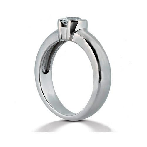 Genuine Diamond Solitaire Ring 1.01 Ct. White Gold 14K