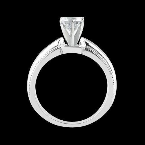 Genuine Diamond Solitaire Ring Antique Style White Gold 14K 1.01 Carat