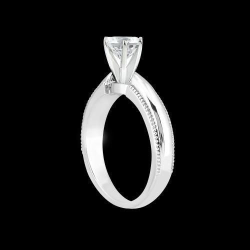 Genuine Diamond Solitaire Ring Antique Style White Gold 14K 1.01 Carat