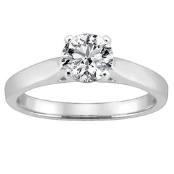 Genuine Diamond Solitaire Ring Cathedral Setting 1.50 Carats White Gold 14K