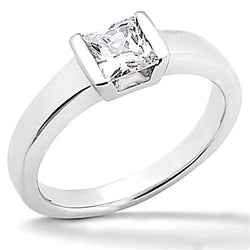 Genuine Diamond Solitaire Ring Princess Cut 1.51 Carats White Gold 14K