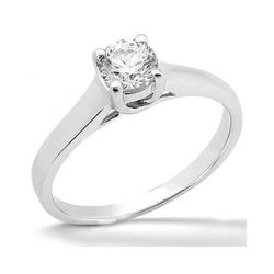 Genuine Natural Earth Mined Diamond Solitaire Ring Prong Style 1 Ct. White Gold 14K