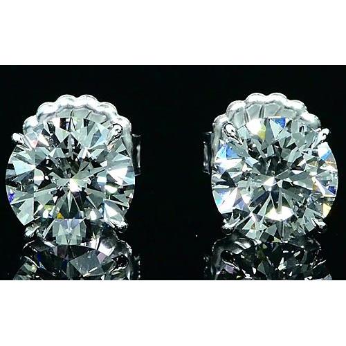 Genuine Diamond Stud Earrings 1.60 Carats