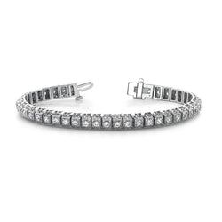 Genuine Diamond Tennis Bracelet 4.40 Carats Diamonds White Gold 14K