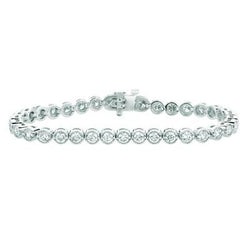 Genuine Diamond Tennis Bracelet 7 Carats 14K White Gold Jewelry