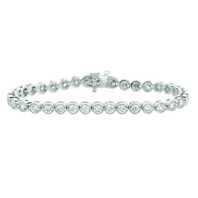 Genuine Diamond Tennis Bracelet 7 Carats 14K White Gold Jewelry