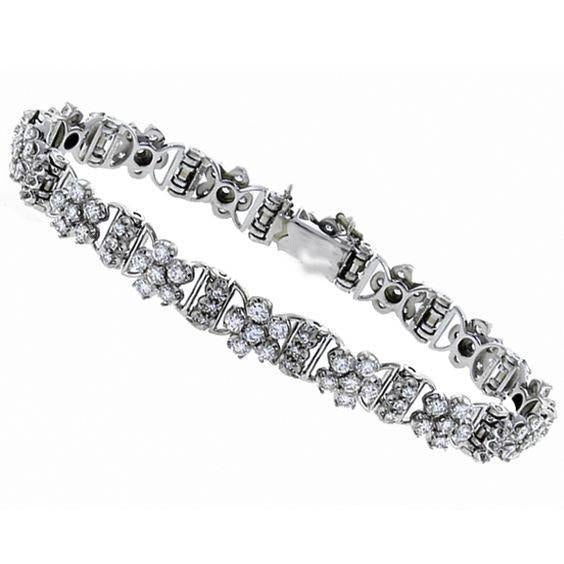 Genuine Diamond Tennis Bracelet Ladies Fine White Gold Jewelry 10.70 Carats
