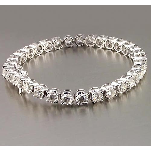 Genuine Diamond Tennis Bracelet Prong Set 10.20 Carats White Gold Jewelry 14K