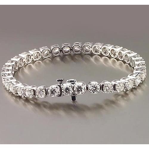 Genuine Diamond Tennis Bracelet Prong Set 10.20 Carats White Gold Jewelry 14K