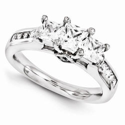 Genuine Diamond Three Stone Style Ring 2.25 Carats Women Jewelry New