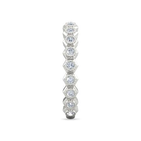Genuine Diamond Wedding Anniversary Band 1.90 Carats Hexagon Milgrain Jewelry