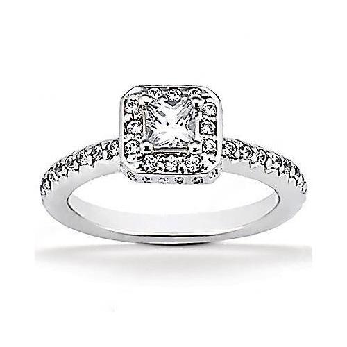 Genuine Diamond White Gold Engagement Halo Ring 2.47 Ct.