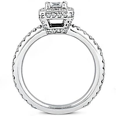 Genuine Diamond White Gold Engagement Halo Ring 2.47 Ct.