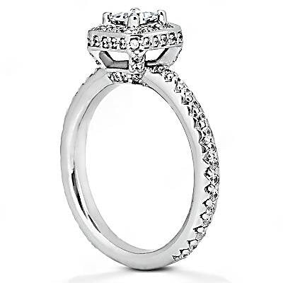 Genuine Diamond White Gold Engagement Halo Ring 2.47 Ct.