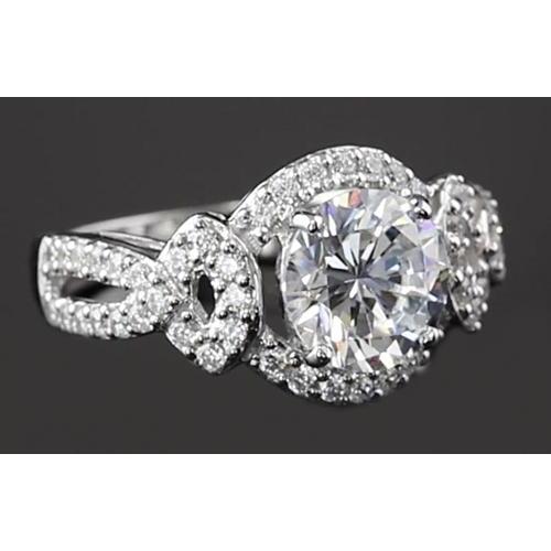 Genuine Engagement Ring Round 3.50 Carats Women's Jewelry 