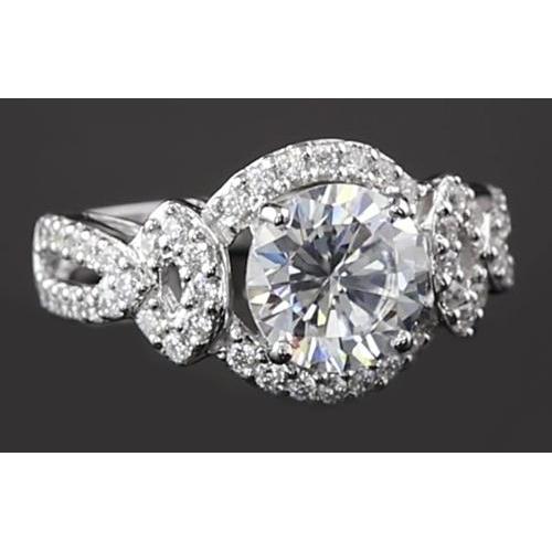 Genuine Engagement Ring Round Women's Jewelry 4 Prong Setting