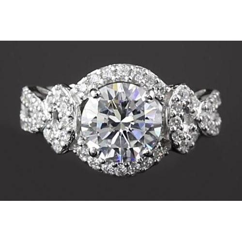 Genuine Engagement Ring Round 3.50 Carats Women's Jewelry 4 Prong Setting