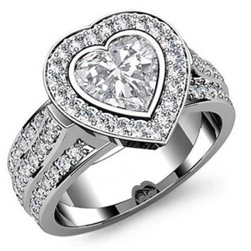 Genuine Heart Diamond 7 Carat Engagement Ring