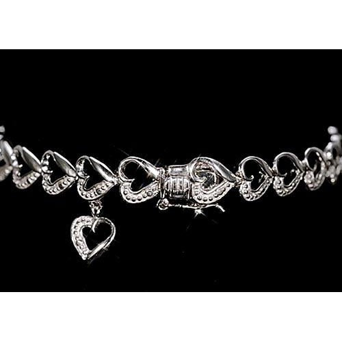 Genuine Heart Shape Diamond Bracelet 7 Carats Women Jewelry New - Tennis Bracelet-harrychadent.ca