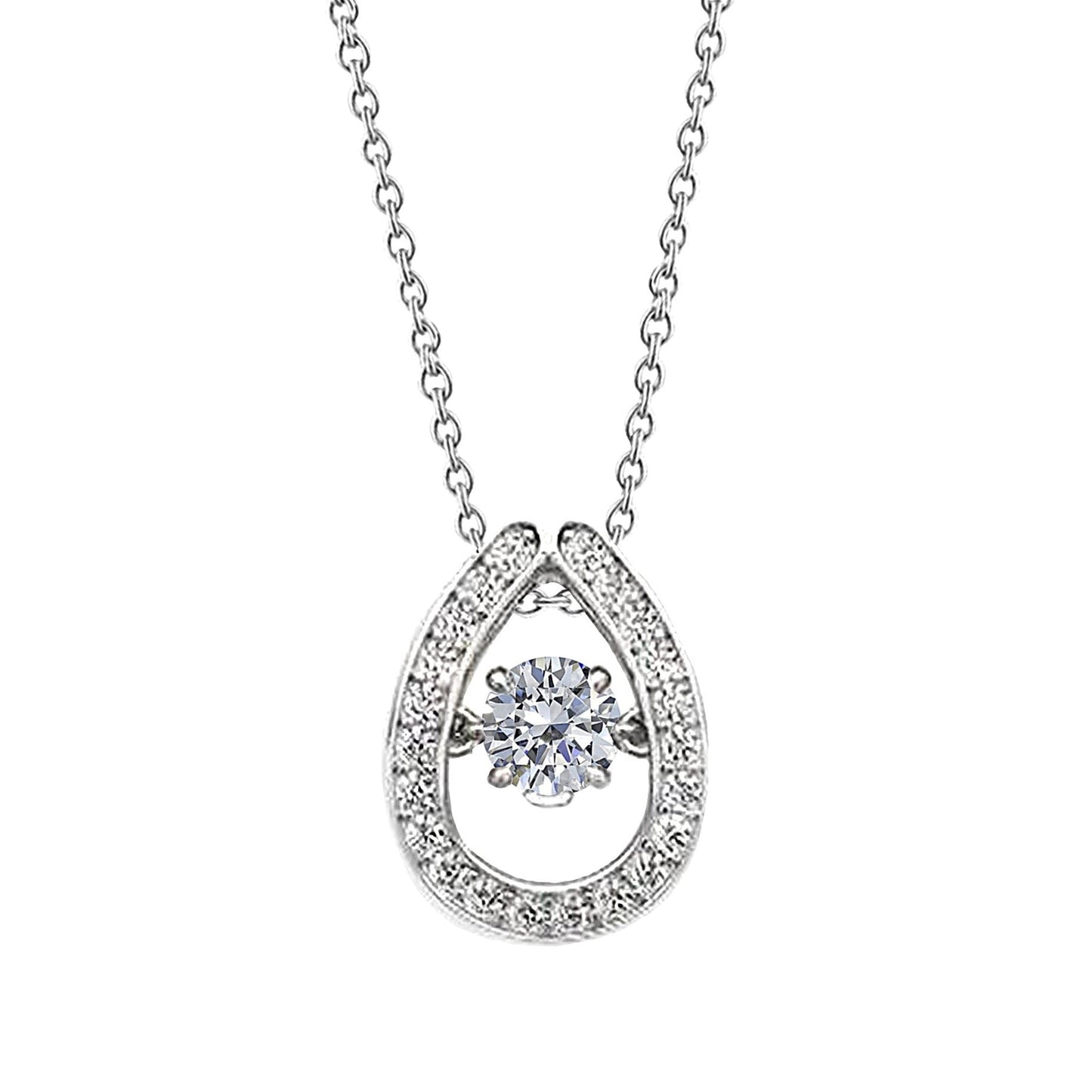 Genuine Round Diamond Pendant Necklace 2 Ct Solid White Gold 14K Jewelry