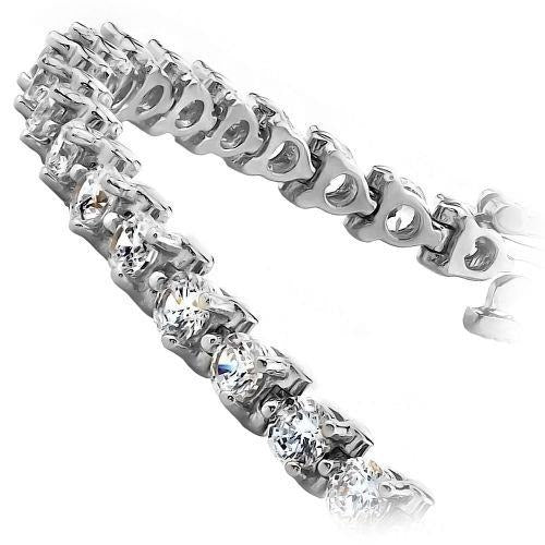 Genuine Round Diamond Tennis Bracelet White Gold Fine Jewelry 8 Ct.