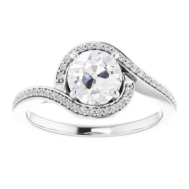 Genuine Round Old Cut Diamond Halo Ring With Accents Prong Set 4.75 Carats