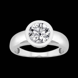 Genuine Solitaire Diamond Engagement Ring 2 Carats