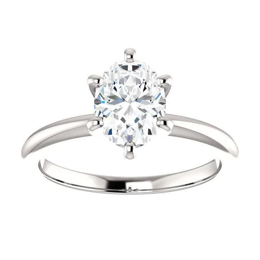 Genuine Solitaire Ring Oval Cut 2.50 Carats