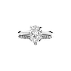 Genuine Wedding Ring Enhancer Band Set Pear Old Mine Cut Natural Earth Mined Diamond 3.50 Carats