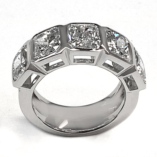 Genuine Radiant Diamond Band 5 Stone