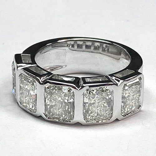 Genuine Radiant Diamond Band 5 Stone