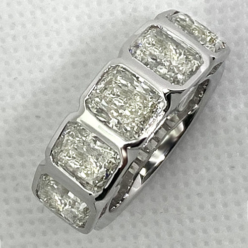 Genuine Radiant Diamond Band 5 Stone