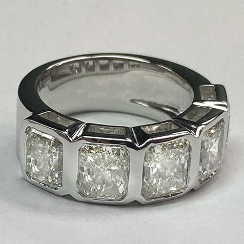 Genuine Radiant Diamond Band 5 Stone