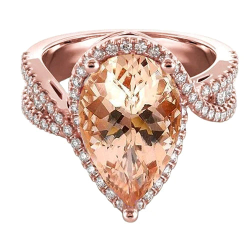 Glamorous Morganite Cocktail Engagement Ring