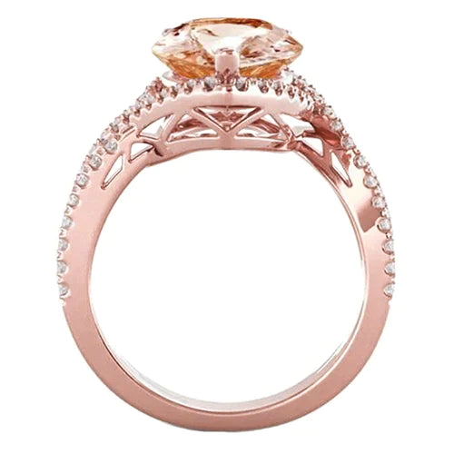 Glamorous Morganite Cocktail Engagement Ring