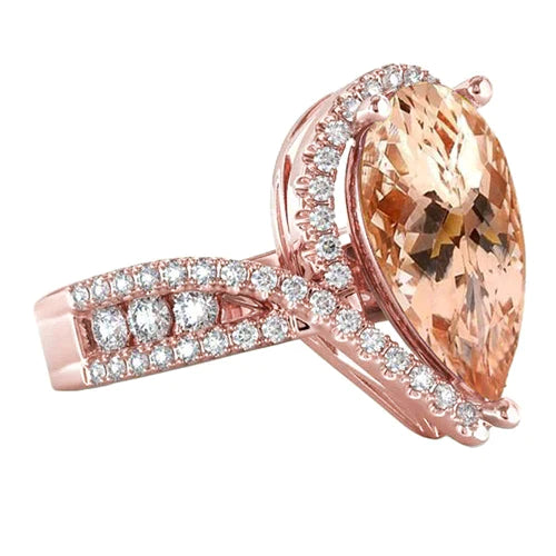 Glamorous Morganite Cocktail Engagement Ring