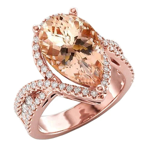 Glamorous Morganite Cocktail Engagement Ring