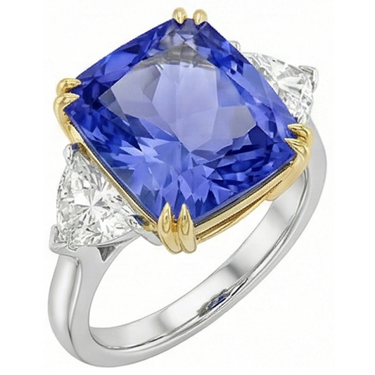 IGI CERTIFIED Gold 10 Carat Genuine Sapphire Ring