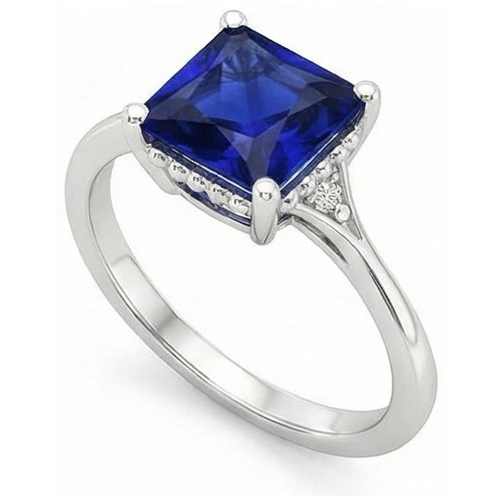 natural round sapphire 5.25ct ring side angle